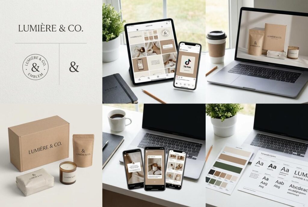 Xây dựng thương hiệu từ logo, bản sắc và giá trị doanh nghiệp.