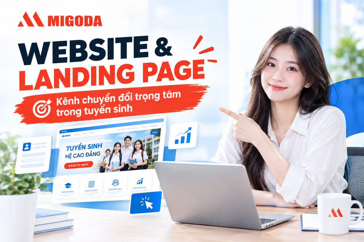 Website & Landing Page là kênh quan trọng trong tuyển sinh cao đẳng đại học